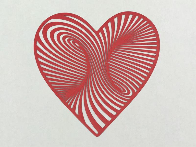 Twisted Heart Optical Illusion Wall Art Decor