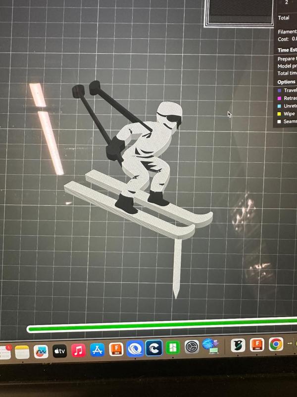Skier cake topper