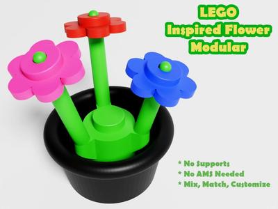L E G O - Style Flower with Customizable Height