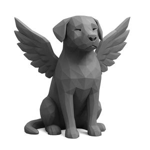 Angel Dog Memorial 3D STL Model – Tribute for Dog Owners Who Lost Their Beloved Pet