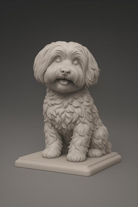Realistic Maltese Dog 3D STL Model – Detailed Collectible Figurine