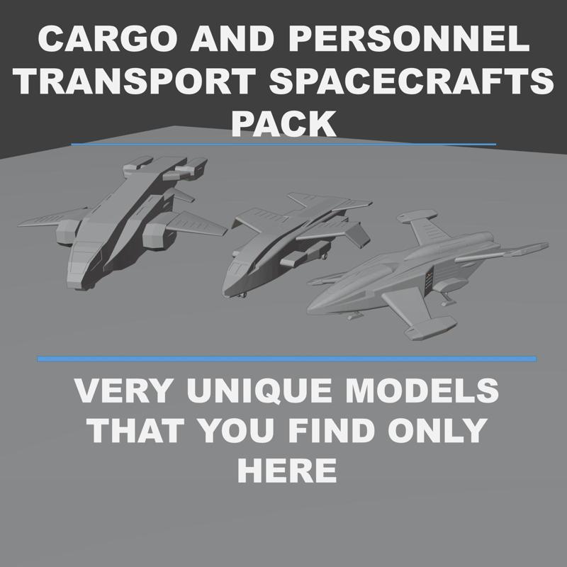 3 CARGO TRANSPORT SPACECRAFTS PACK 1 LANDED MODE