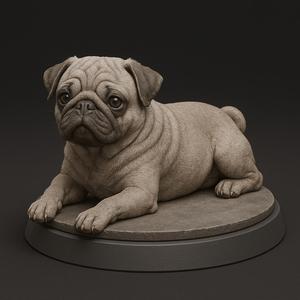 Pug Statue - 3D Printable Miniature