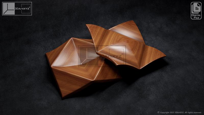 Square Bowl 2 - CNC Files for Wood (STL)