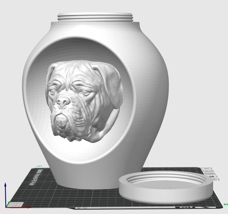 Dog urn - Great Dane - with thread closure