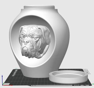 Dog urn - Great Dane - with thread closure