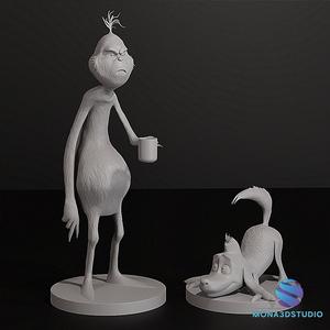 The Grinch & Max – 3D Printable Christmas Set (2 STL Files )
