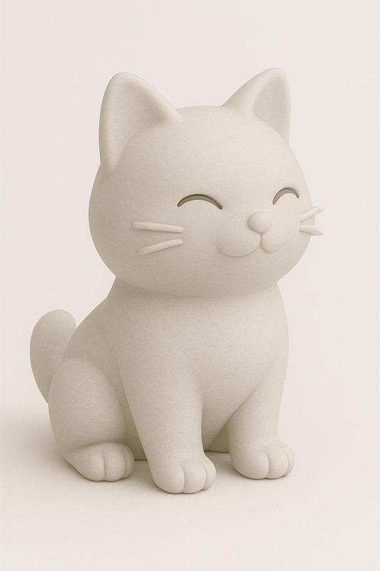 Cute Smiling Cat STL - 3D Printable Kawaii Cat Figure