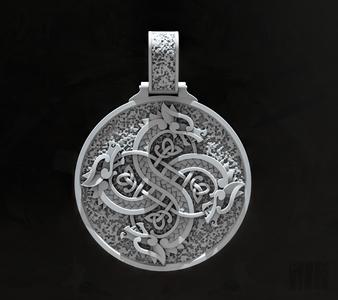 Viking Fylfot Pendant 3D Model