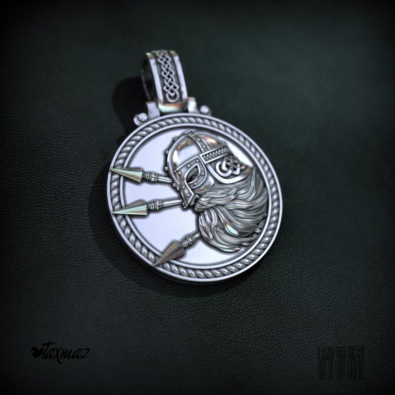 Warrior Viking Pendant 3D Model