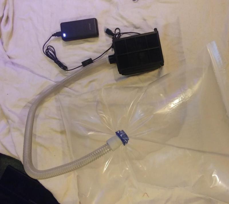 HEPA Positive Pressure Hood 5v blower for bag or mask