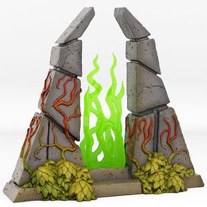 TEMPLE PORTAL WITH ITS GREEN FIRE EFFECT