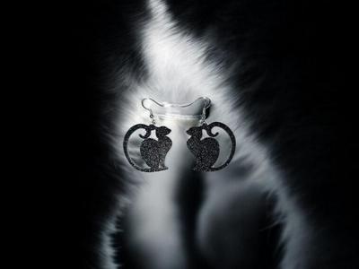 Dark cat earrings