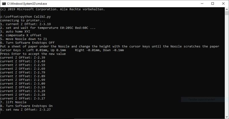 python script to adjust the z-offset for auto-leveling