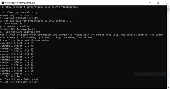 python script to adjust the z-offset for auto-leveling