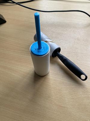 Lint roller base for removal of cat hair