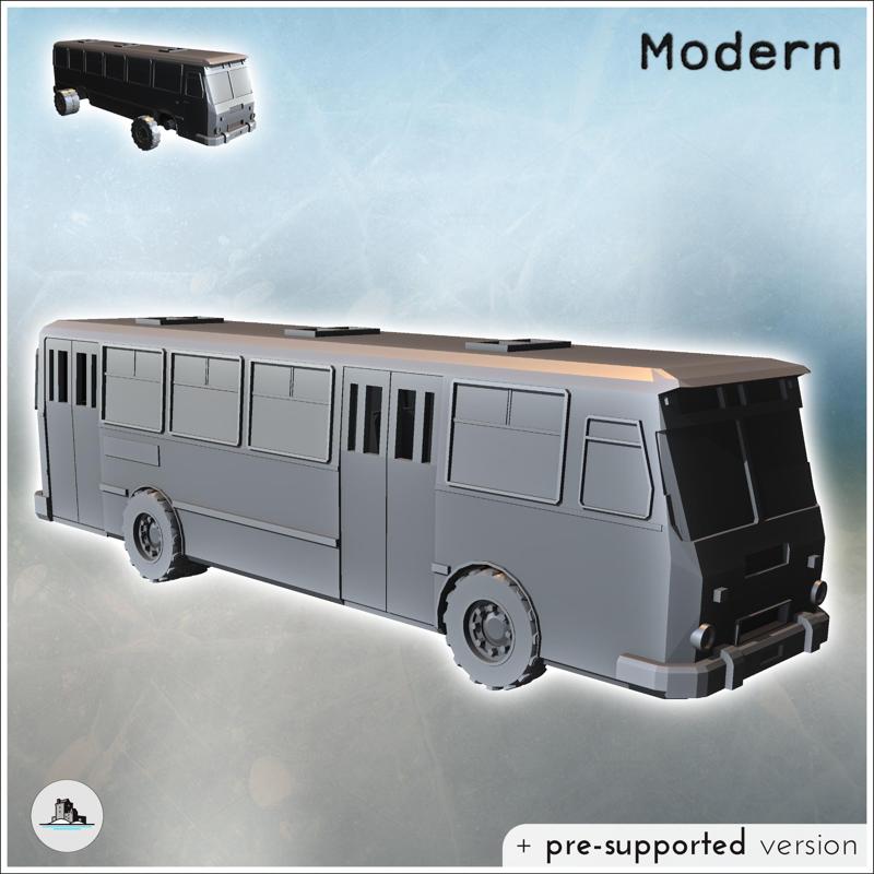 Modern city bus with four wheels and double side doors (4) - Modern WW2 WW1 World War Diaroma Wargaming RPG Mini Hobby
