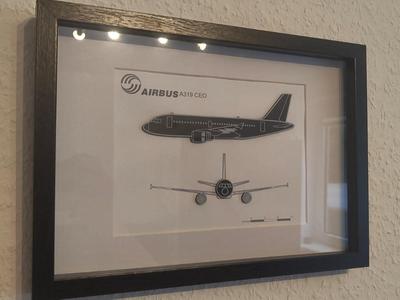 Airbus A319 CEO Silhouette Wall Art