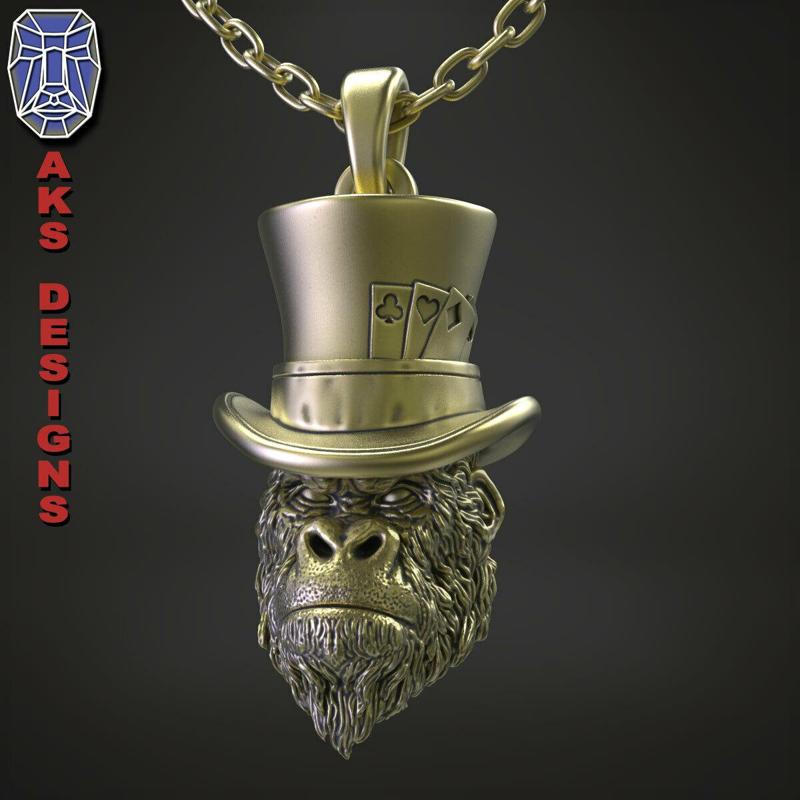 Animal Pendant jewelry Magician guerilla v153 STL file