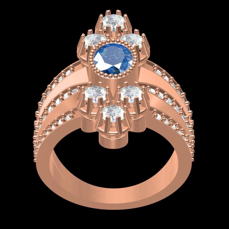 Distinct Flower Cluster Ring for Women