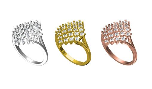 Round Cut Diamond Women's Cluster Ring