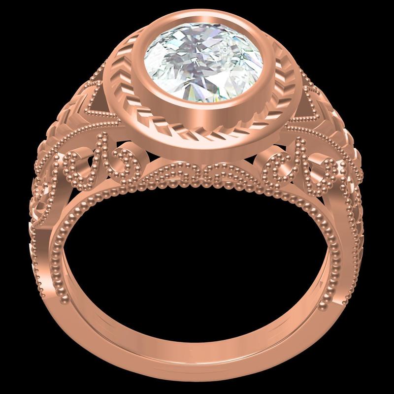 Moissanite Bazel Engagement Ring