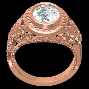 Moissanite Bazel Engagement Ring