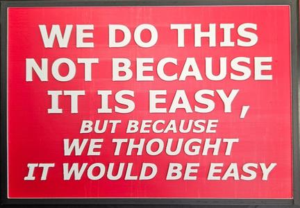 WE DO THIS NOT BECAUSE - Sign