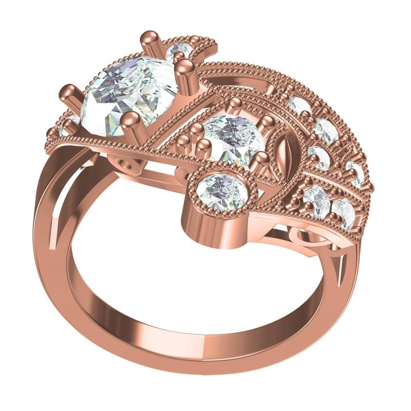 Round Cut Diamond Ladies Bridal Engagement Ring