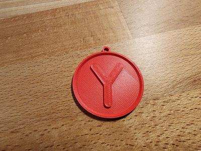 'Y' Alphabet Round Keychain