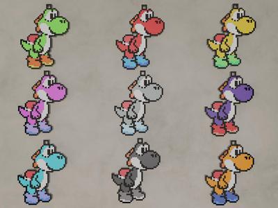 8-bit Yoshi Multipart Keychain – No-Glue Assembly