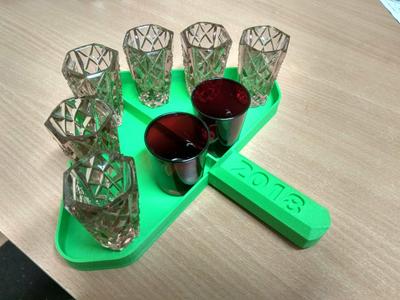 Tray for shot glasses