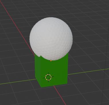 golf ball on a stand