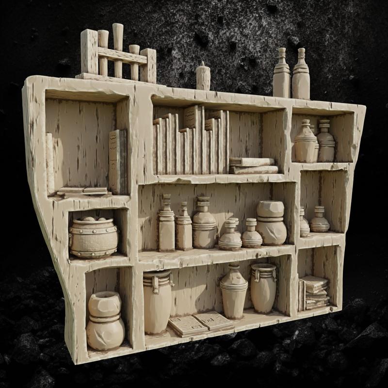 Alchemy and potion shelves