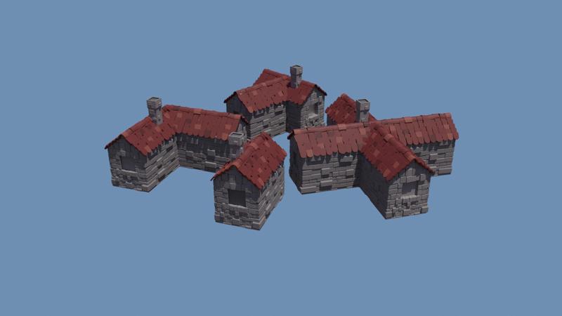 Medieval simple stone houses