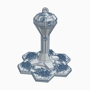 Ruined Air Control Tower with Hex Base MilRHB001