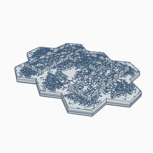 Destroyed Military Barracks with Hex Base MilDHB004