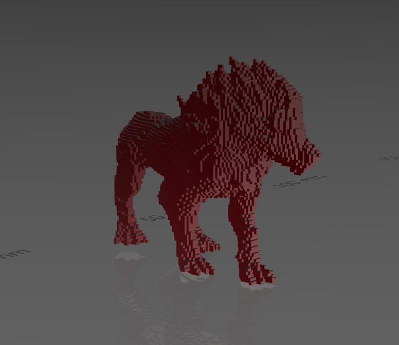Golden Roar Lion - Blocks - Perfect Design - Easy Print - Decor