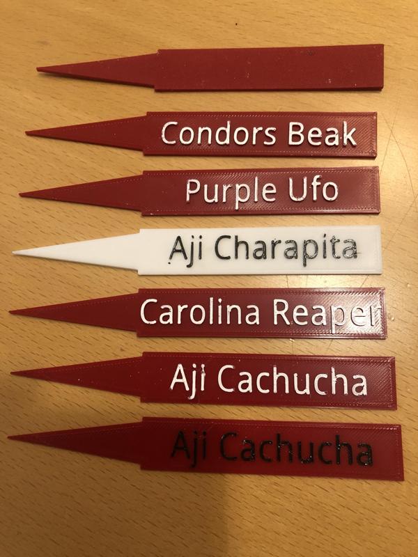 Pflanzschilder für Chilis