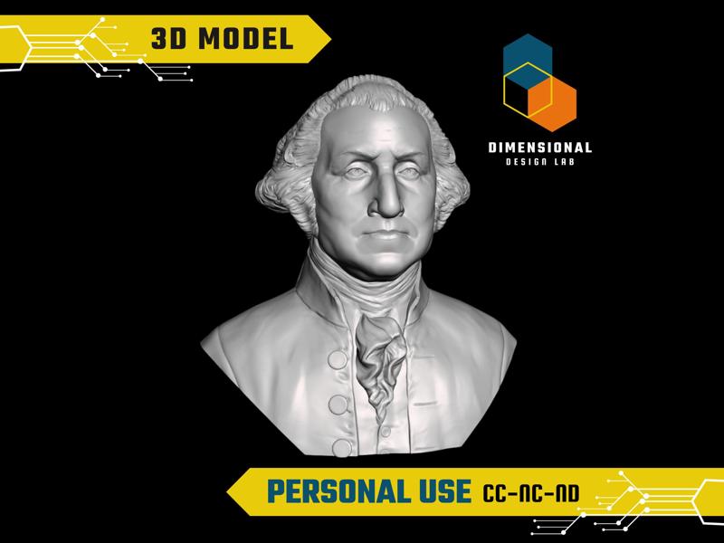 George Washington - High-Quality STL File for 3D Printing (PERSONAL USE)