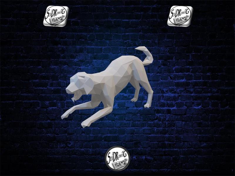 Playing Dog - Low Poly - Excellent Design - Decor