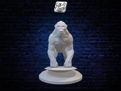 Monkey - Ape - Simian - Jackanapes - Gorilla - Low Poly Bust