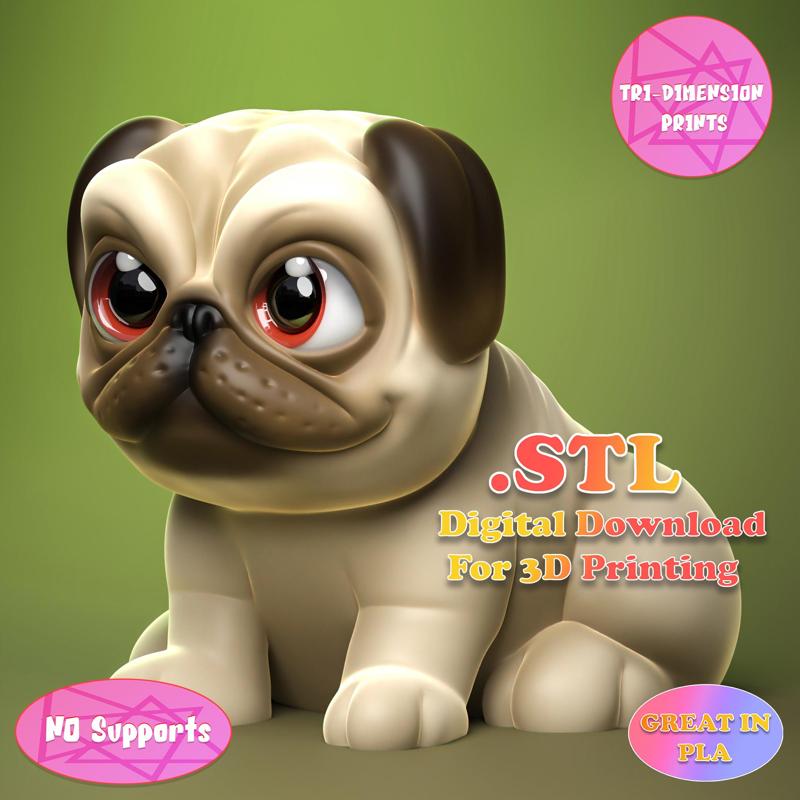 CUTE PUG  (NO SUPPORTS)