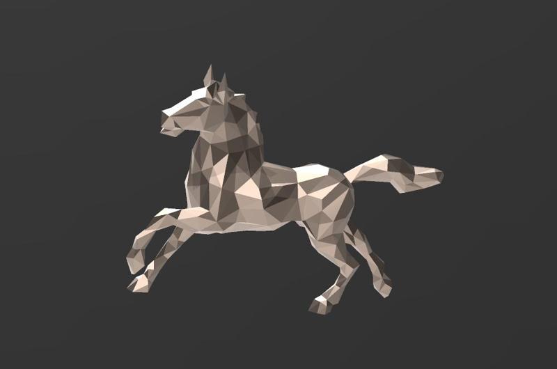 Horse Ready to Fight - Low Poly - Excellent Design - Decor