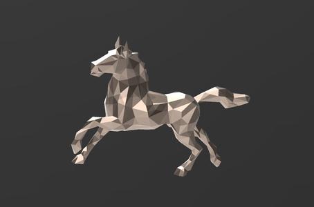 Horse Ready to Fight - Low Poly - Excellent Design - Decor