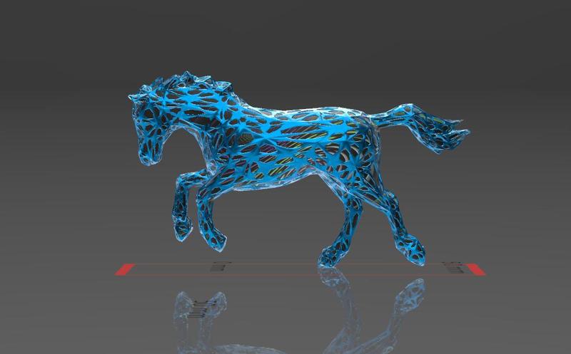 Crazy Horse - Voronoi Style - Spider Web - LowPoly - Perfect Design - Easy Print - Decor