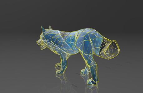 Walking Wolf - Low Voronoi Style - Single Spider Web - LowPoly - Perfect Design - Easy Print - Decor
