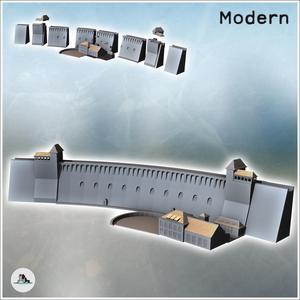 Edersee or Edertal Dam with buildings (Waldeck, Hesse, Germany) - Modern WW2 WW1 World War Diaroma Wargaming RPG Mini Hobby