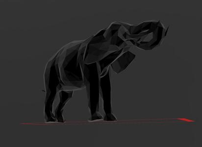 Elephant Drinking Water - Low Poly - Excellent Design - Decor