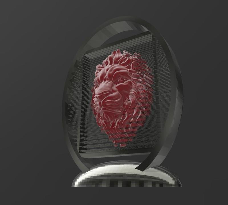 Lion - Suspended 3D - No Support - Thread Art STL